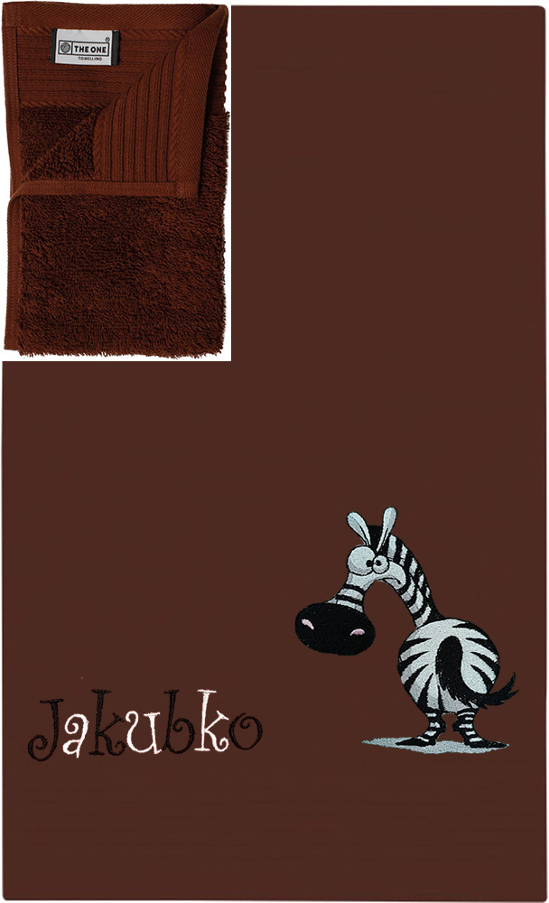 Personalizovateľný vyšívaný detský uterák, vyšívaný dizajn ZEBRA